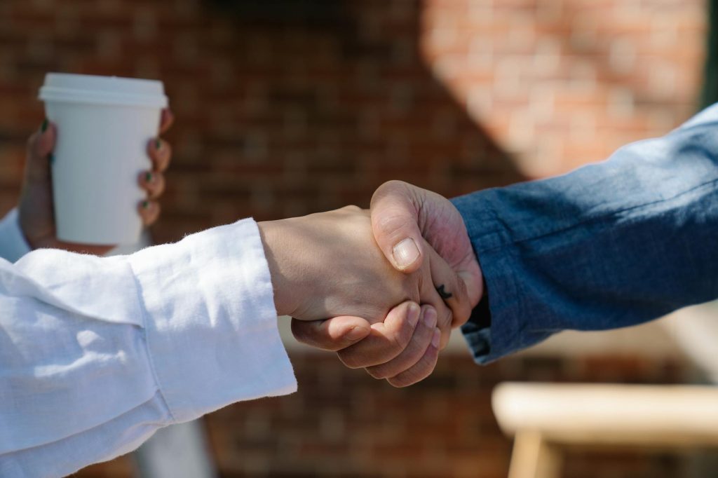 Warm welcome with a friendly handshake